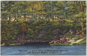 The outlet of Round Spring in Round Spring State Park near Eminence, Missouri on Highway 19