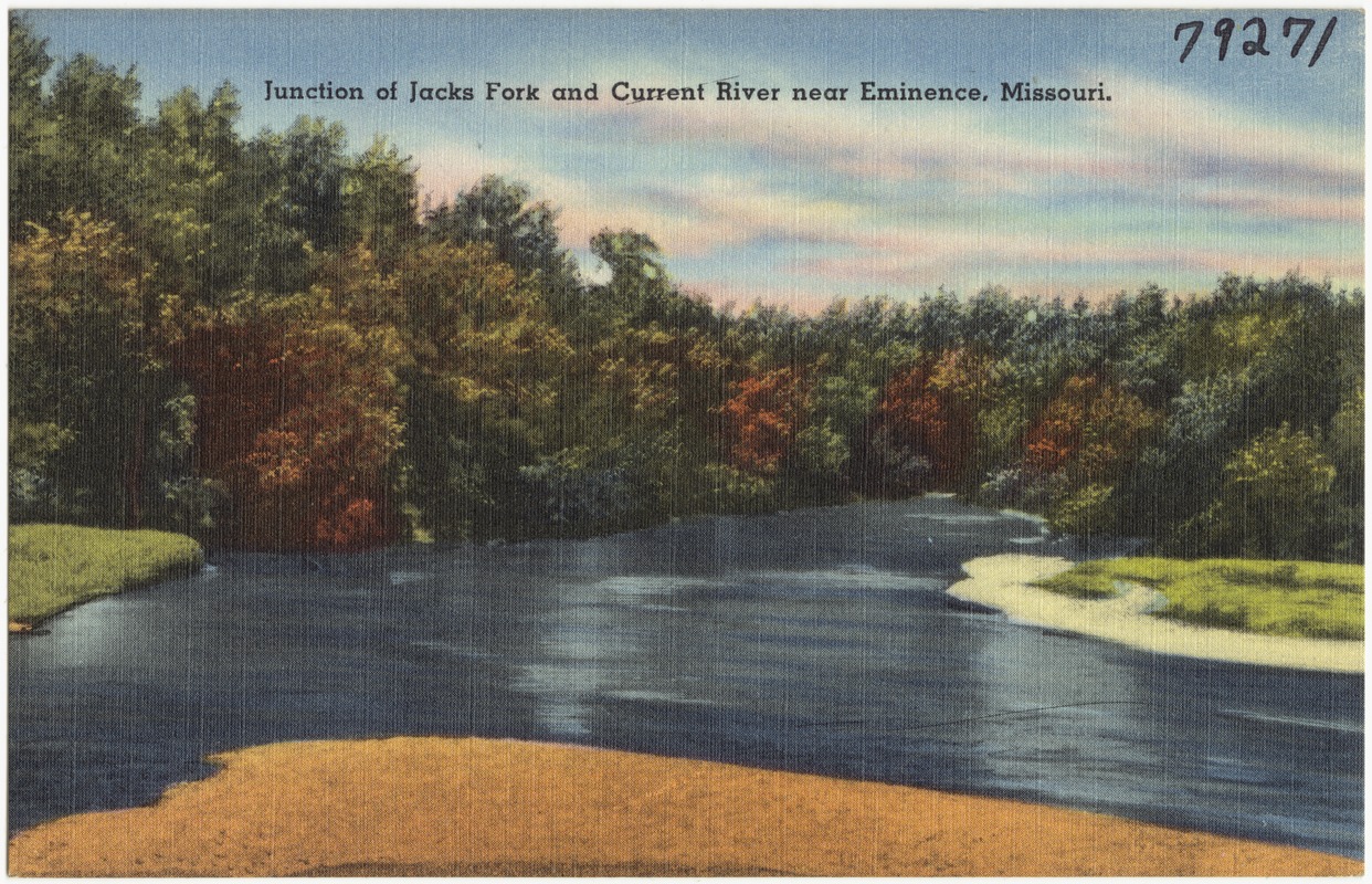 Junction of Jacks Fork and Current River near Eminence, Missouri