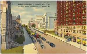 Grand Boulevard at Lindell Boulevard, looking West on Lindell, St. Louis, Mo.