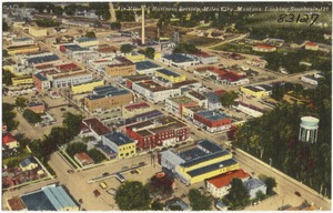 Air view of business section, Miles City, Montana, looking southeast 121