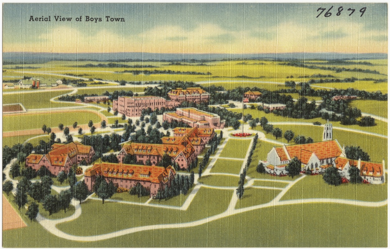 Aerial view of Boys Town Digital Commonwealth