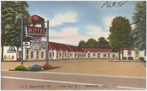 Buffalo Motel, Apartments, U.S. Highway 30... 1 mile east of... Kearney, Nebraska