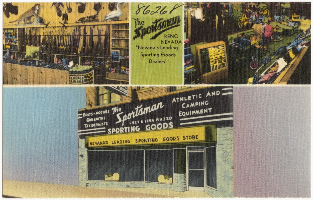 The Sportsman, Reno, Nevada, "Nevada's leading sporting goods dealers