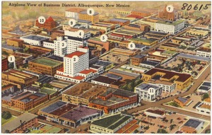 Airplane view of Business District, Albuquerque, New Mexico