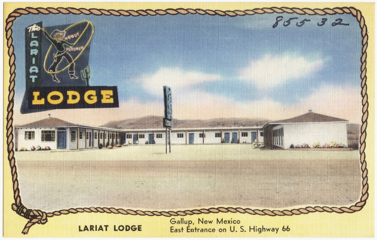 Lariat Lodge, Gallup, New Mexico. East entrance on U.S. Highway 66