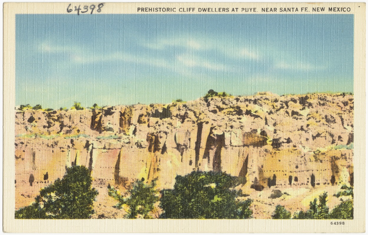 Prehistoric cliff dwellers at Puye, near Santa Fe, New Mexico