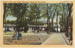 Historic plaza and "Rebel" monument, Santa Fe, New Mexico