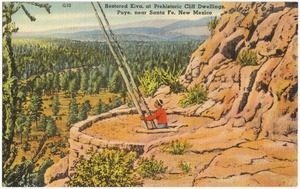 Restored Kiva, at prehistoric cliff dwellings, Puye, near Santa Fe, New Mexico