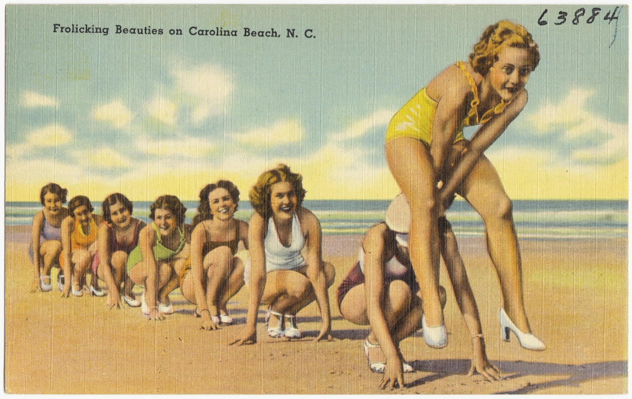 Frolicking beauties on Carolina Beach, N. C.