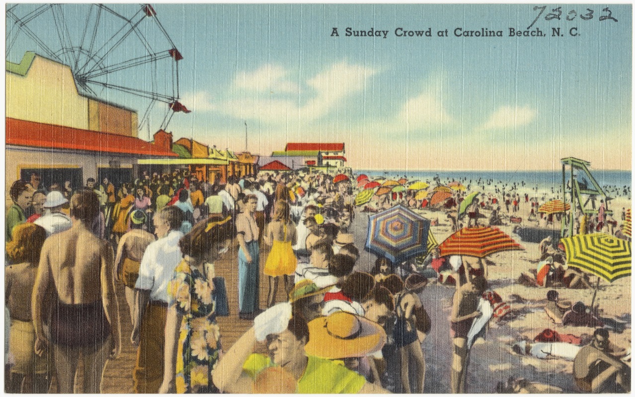 A Sunday crowd at Carolina Beach, N. C.