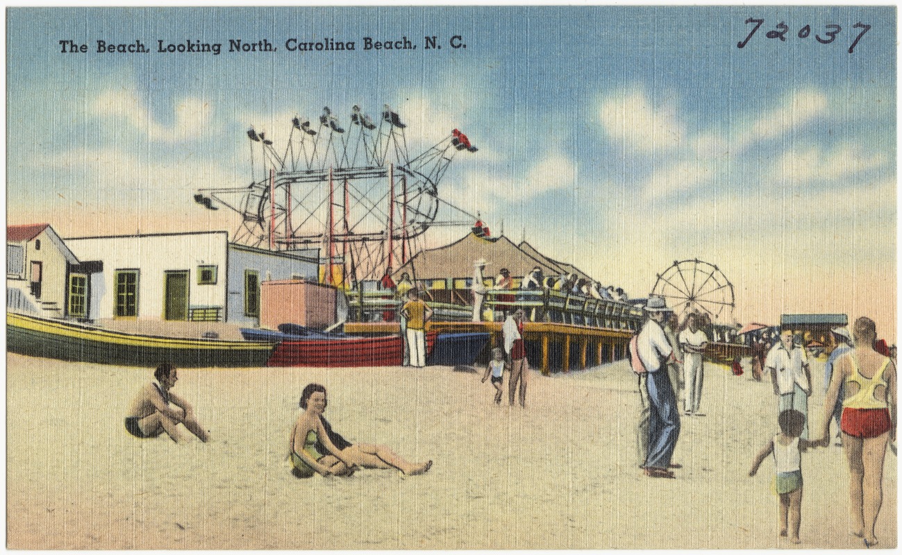The beach, looking north, Carolina Beach, N. C.