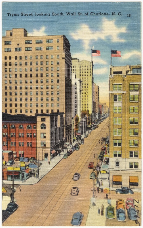 Tryon Street, looking south, Wall St. of Charlotte, N. C.