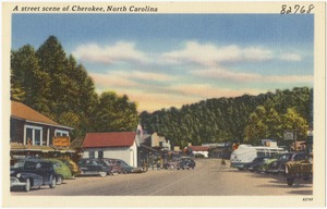 A street scene of Cherokee, North Carolina
