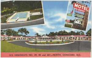 Mayfair Motel. U.S. Highway No. 29, 85 and 601 - North, Concord, N.C.