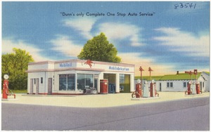 Mobiloil, "Dunn's only complete one stop auto service"