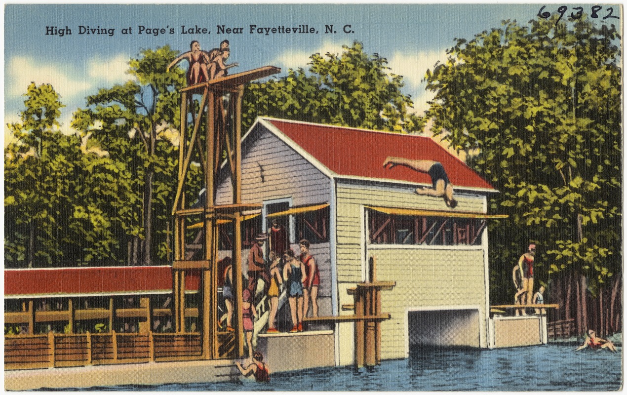 High diving at Page's Lake, near Fayetteville, N. C.