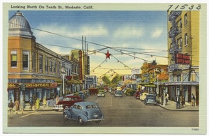 Looking North on Tenth St., Modesto, Calif.