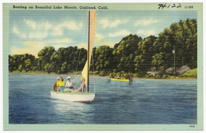 Boating on beautiful Lake Merritt, Oakland, Calif.