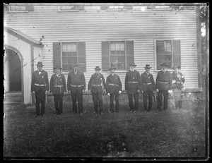GAR Hall and Civil War veterans (small group)