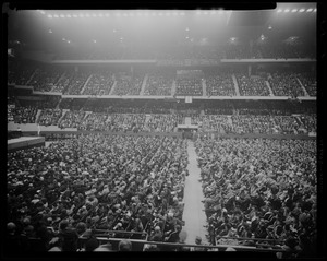 Crowd during revival service with Billy Graham