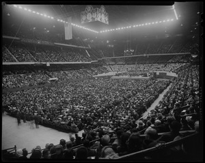 Crowd during revival service with Billy Graham