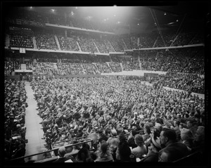 Crowd during revival service with Billy Graham