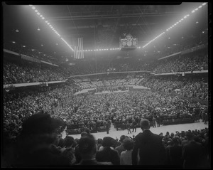 Crowd during revival service with Billy Graham