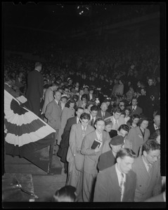 Crowd during revival service with Billy Graham