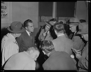 Vice President Richard Nixon with reporters