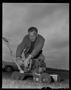 Edward Dahlgren with lawn mower