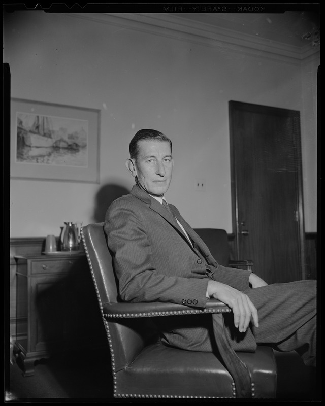 Roger C. Damon of Dedham, Fitchburg native and Yale graduate, who heads First National Bank of Boston