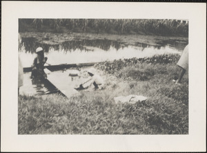 Demerara, Georgetown, British Guiana, S. A., children playing by the river