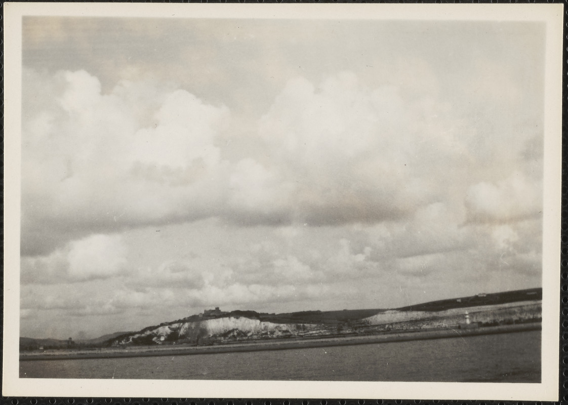 The cliffs at Dover, England, from the S. S. American Merchant