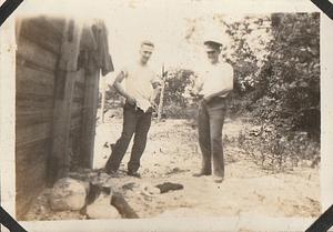 "Hayes and Duke at ship yard swimming hole" U.S. Marine base Quantico, VA