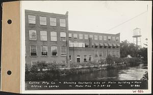 Collins Manufacturing Co., showing southerly side of main building, main office in center, Wilbraham, Mass., Jul. 24, 1935