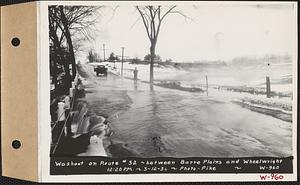 Washout on Route #32 between Barre Plains and Wheelwright, Hardwick, Mass., 12:20 PM, Mar. 12, 1936