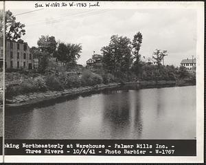 Looking northeasterly at warehouse, Palmer Mills Inc., Three Rivers, Palmer, Mass., Oct. 4, 1941