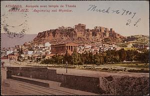 Athènes. Acropole avec temple de Thesée