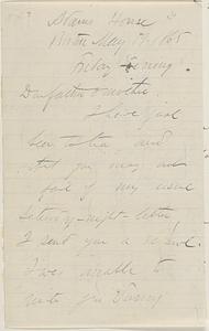 Letter from John D. Long to Zadoc Long and Julia D. Long, May 19-20, 1865