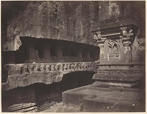 View of the Lankeshvara Shrine, Kailasa temple, Cave 16, Ellora Caves, India