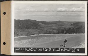 Contract No. 82, Constructing Quabbin Hill Road, Ware, looking up valley from Sta. 93+50, Ware, Mass., Oct. 23, 1939