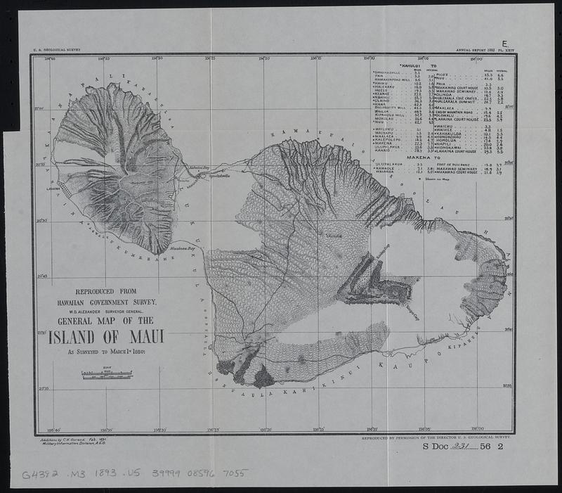 General map of the island of Maui