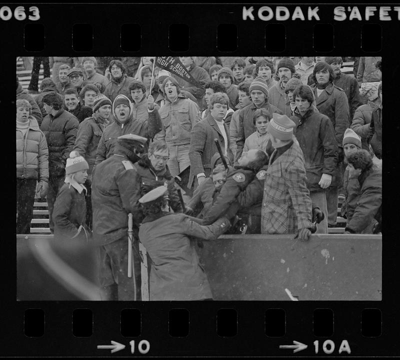 Spectators Riots Super bowl riot - South Boston - Digital Commonwealth