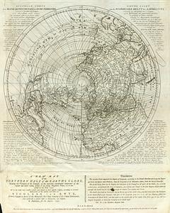 Nouvelle Carte de la Moiti septentrionale du Globe terrestre, montrant la Variation du Compas, ou le merveilleux accord enchaine des mouvemens regles et ne jamais cessans du vivant pourvoir magnetique; telles qu'on les a trouvez l'an 1750
