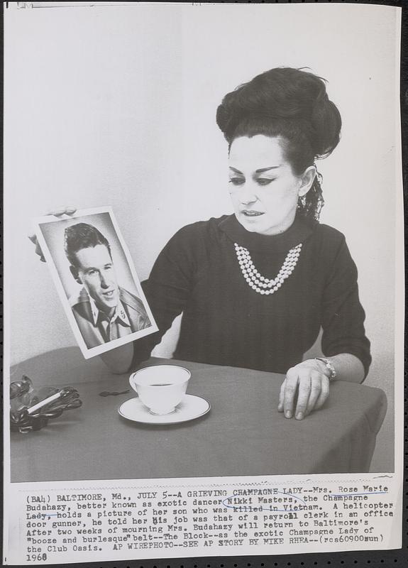 A grieving champagne lady
