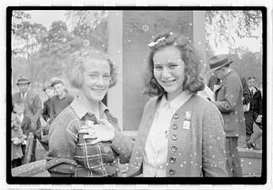 Two girls wearing medals, Boston Common