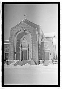 Snow covered St. Gabriel's Monastery, Brighton
