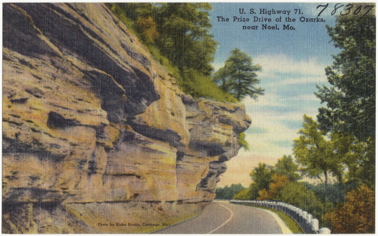 U.S. Highway 71, the Prize Drive of the Ozarks, near Noel, Mo