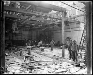 Interior of old boiler house, tearing out
