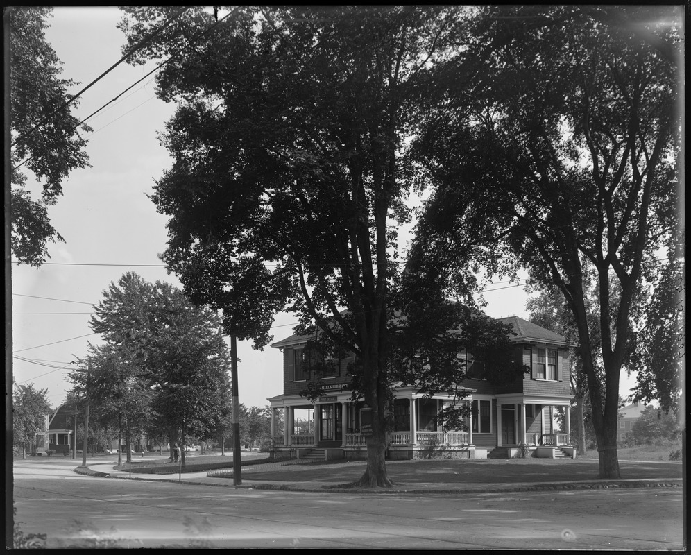 Talbot Mills Library and Post Office, front and side view from Lowell Street Digital Commonwealth
